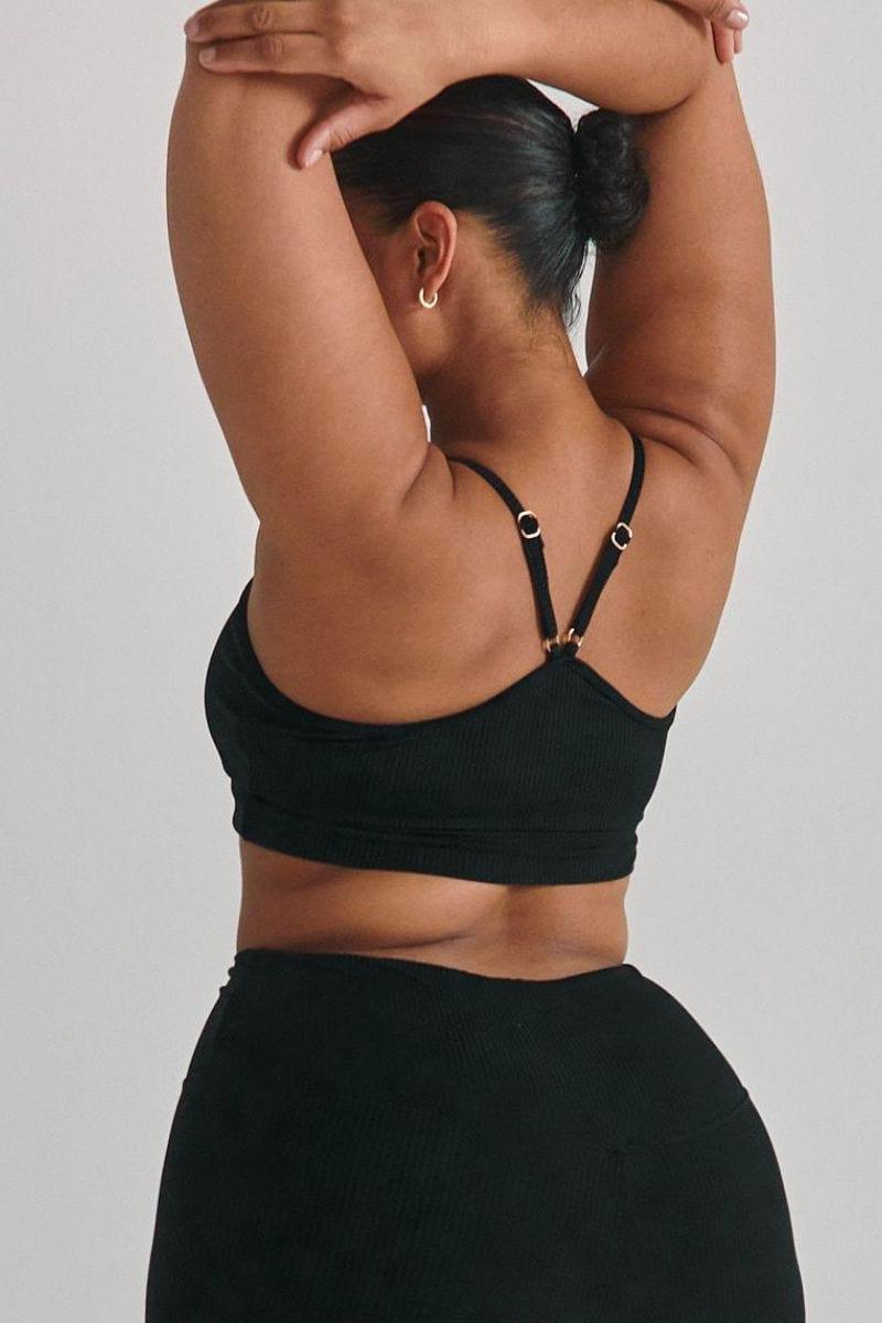 Black Rib Simple Sport Top