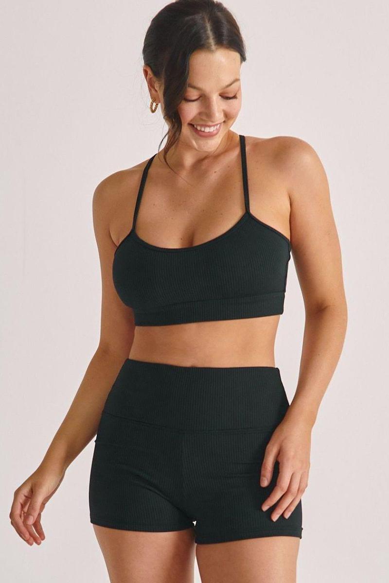 Black Rib Simple Sport Top