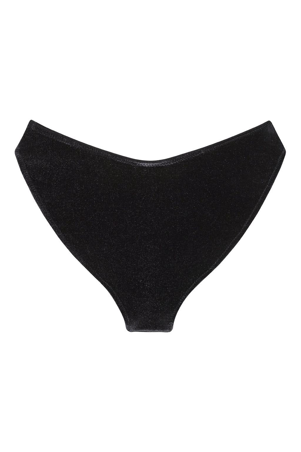 Black Velvet Added Coverage Lulu (Zig-Zag Stitch) Bikini Bottom