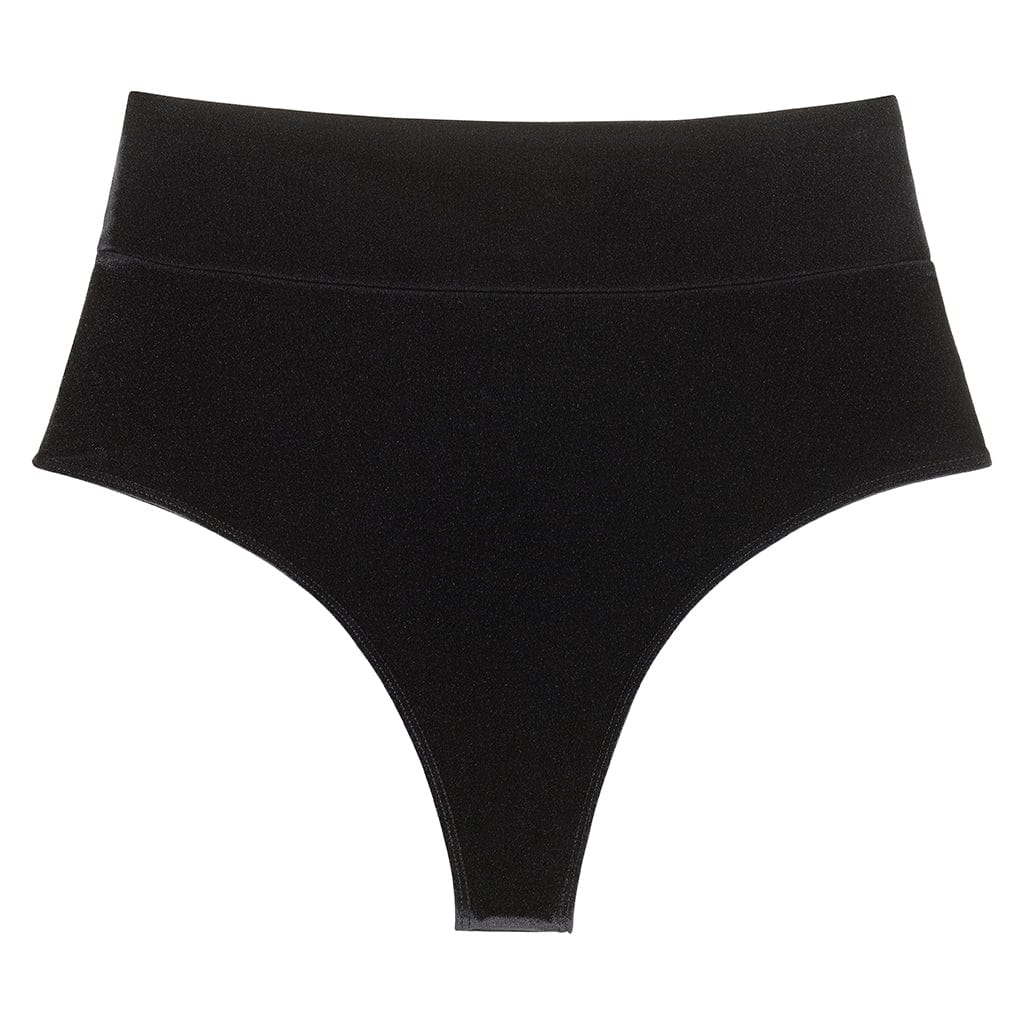 Black Velvet Added Coverage High Rise Bikini Bottom