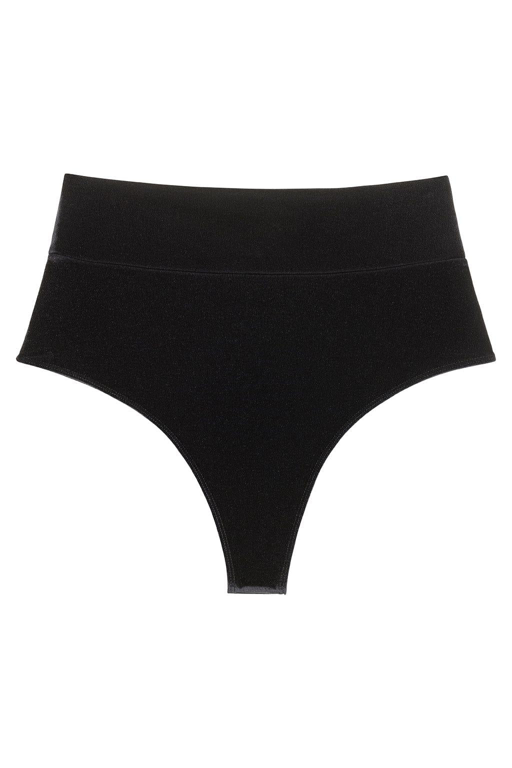 Black Velvet Added Coverage High Rise Bikini Bottom