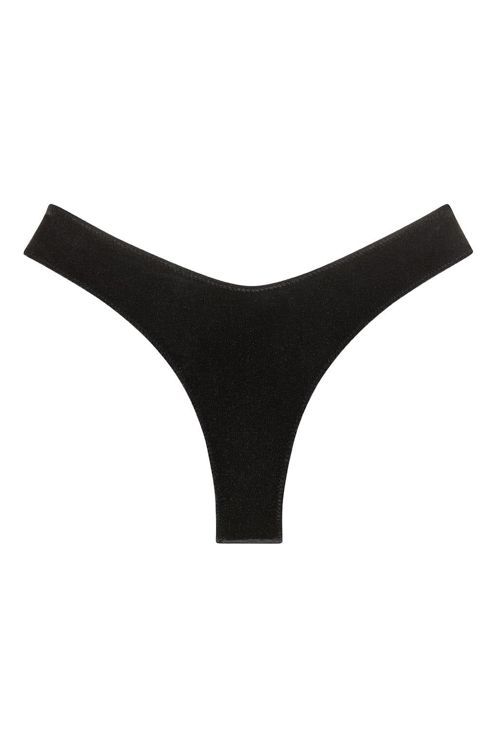Black Velvet Lulu (Zig-Zag Stitch) Bikini Bottom