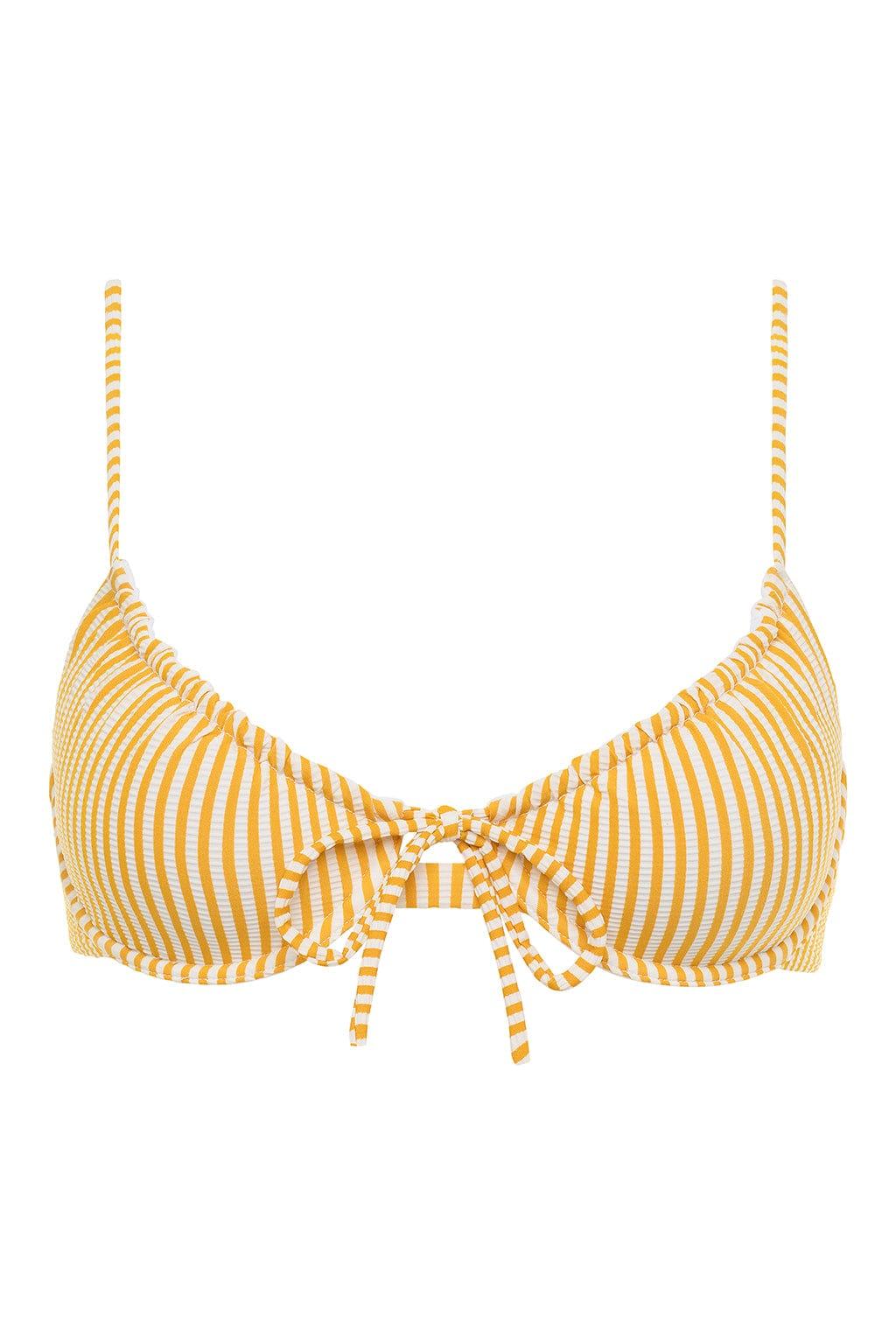 Canary Stripe Lucy Bikini Top