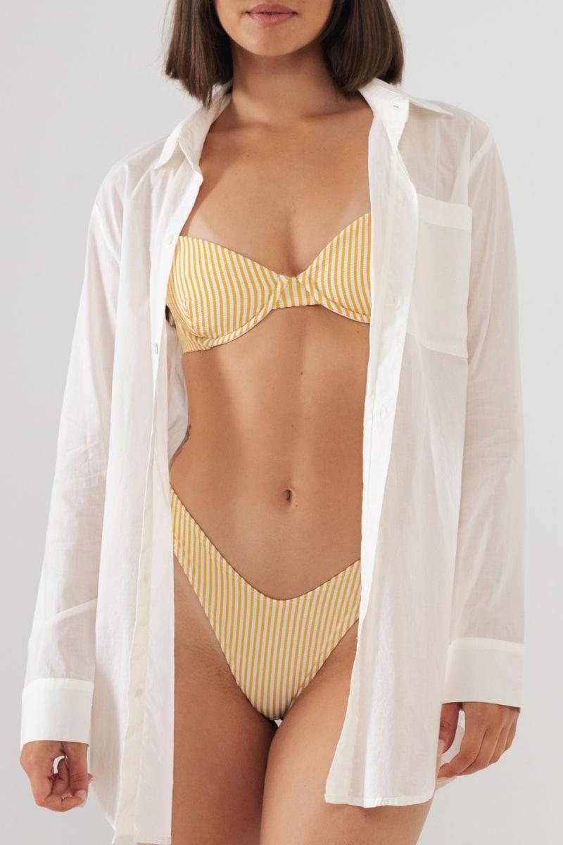 Cream Long Sleeve Button Down Shirt