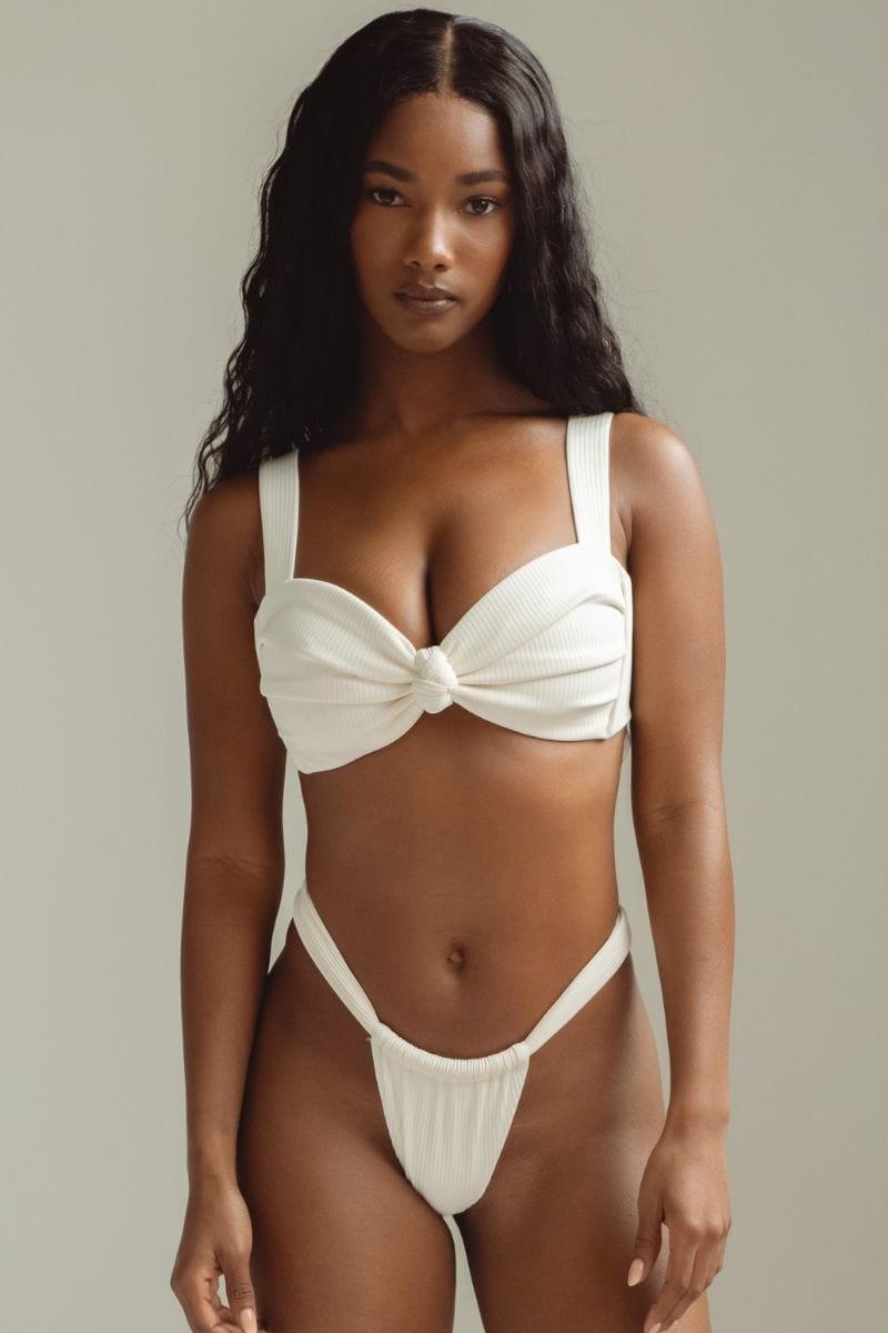 Cream Rib Hayden Bikini Top
