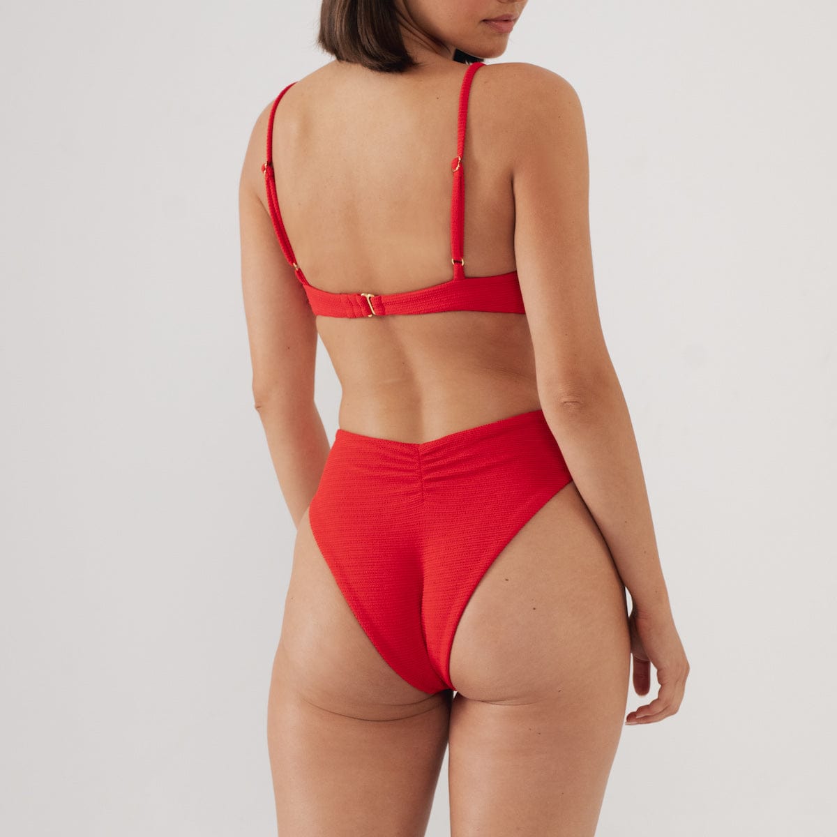 Crimson Micro Scrunch Dainty Bikini Top