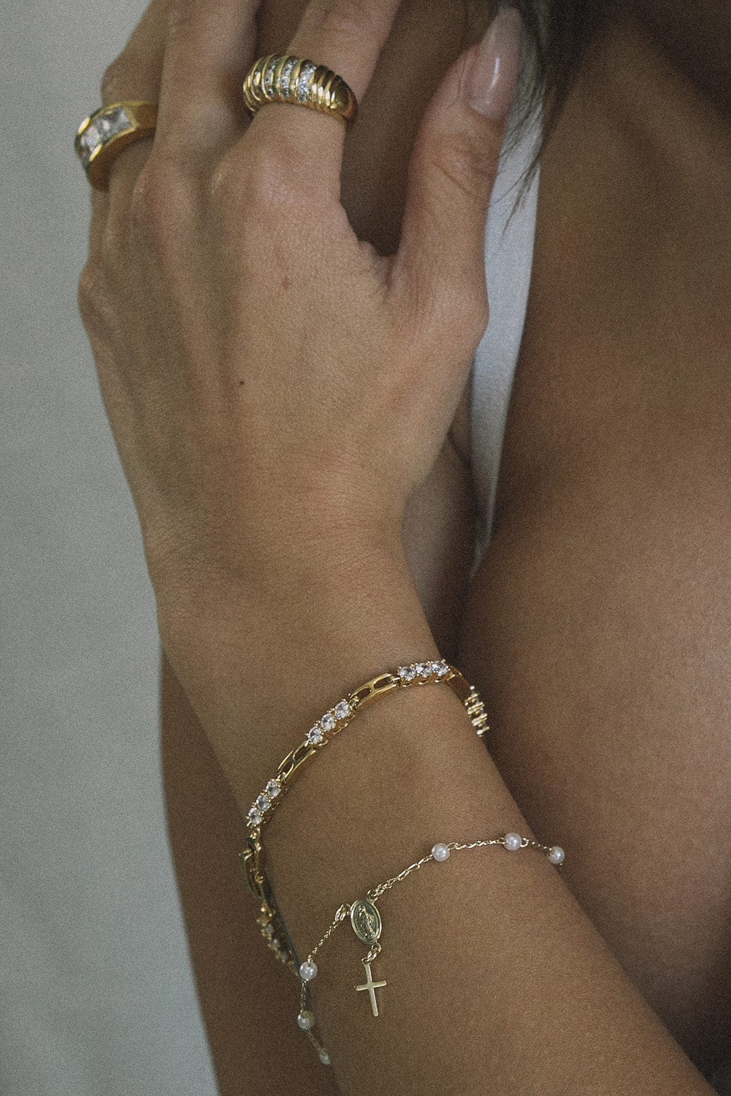 Holy Rosary Pearl Bracelet