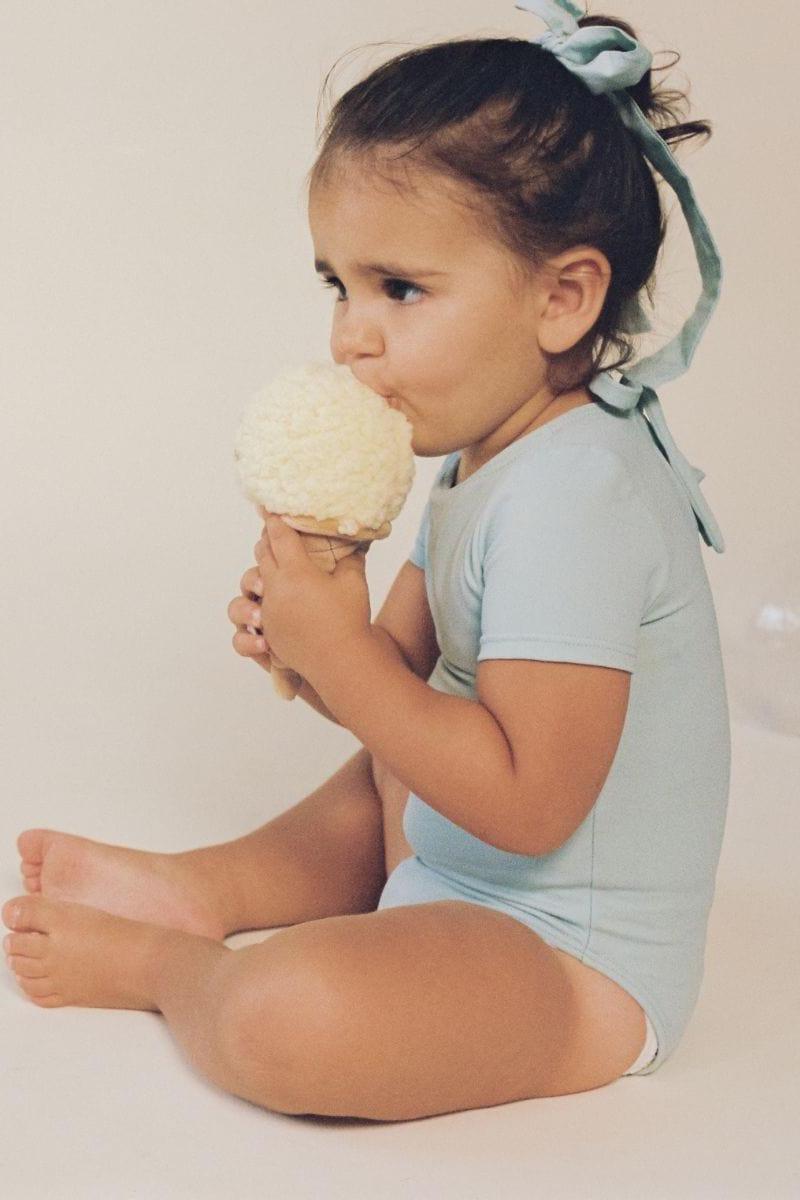 Powder Blue Mini Short Sleeve One-Piece