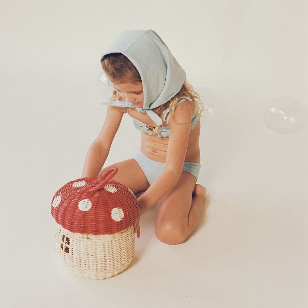 Powder Blue Mini Tori Bandeau x Lulu Bikini Set