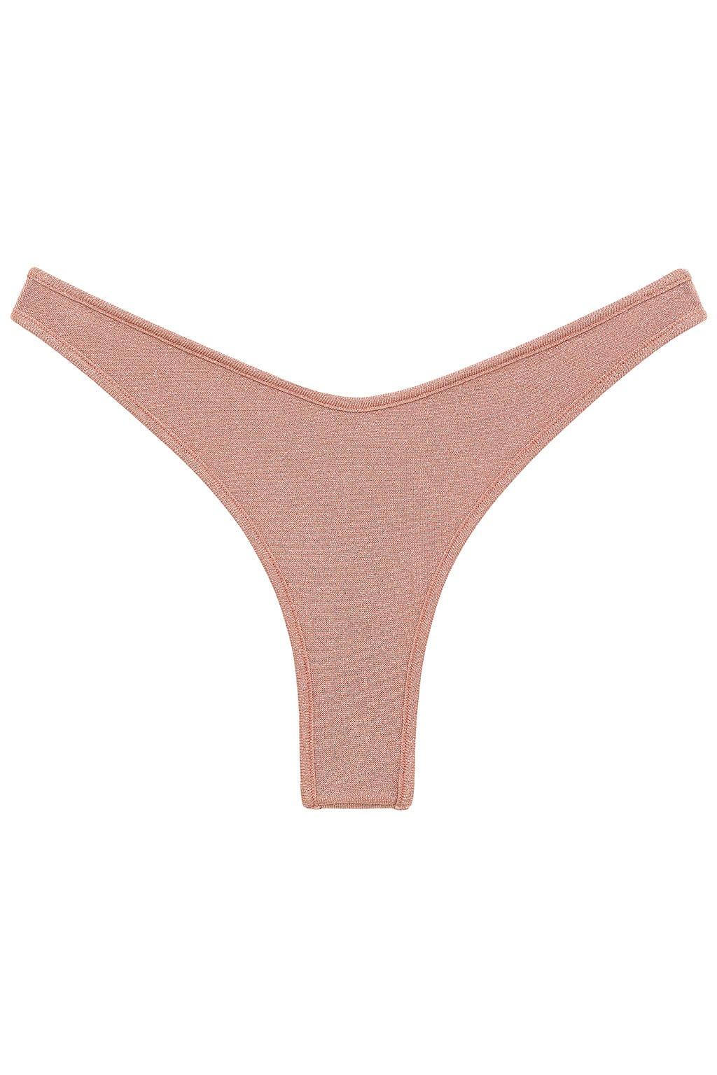 Prima Pink Sparkle Binded Thong Bikini Bottom