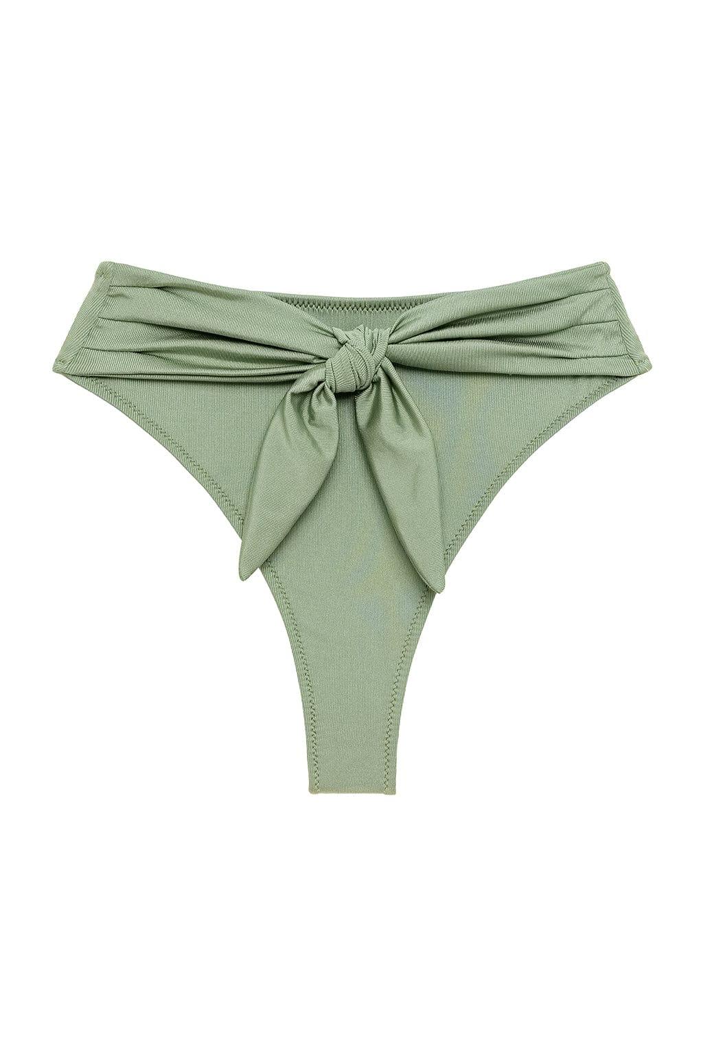 Sage Green Rib Paula Tie-Up Bikini Bottom