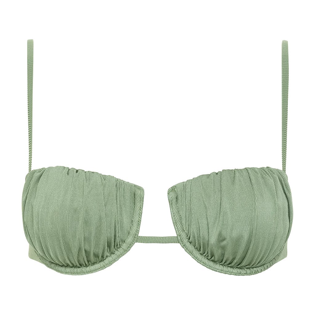 Sage Green Rib Petal Bikini Top