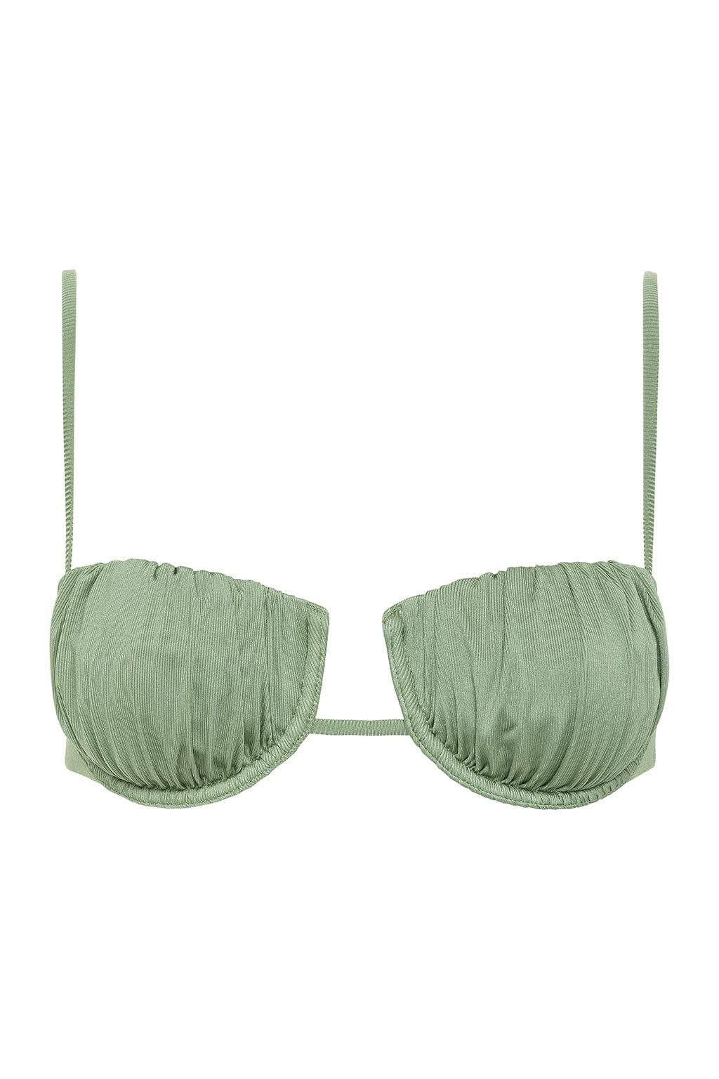 Sage Green Rib Petal Bikini Top