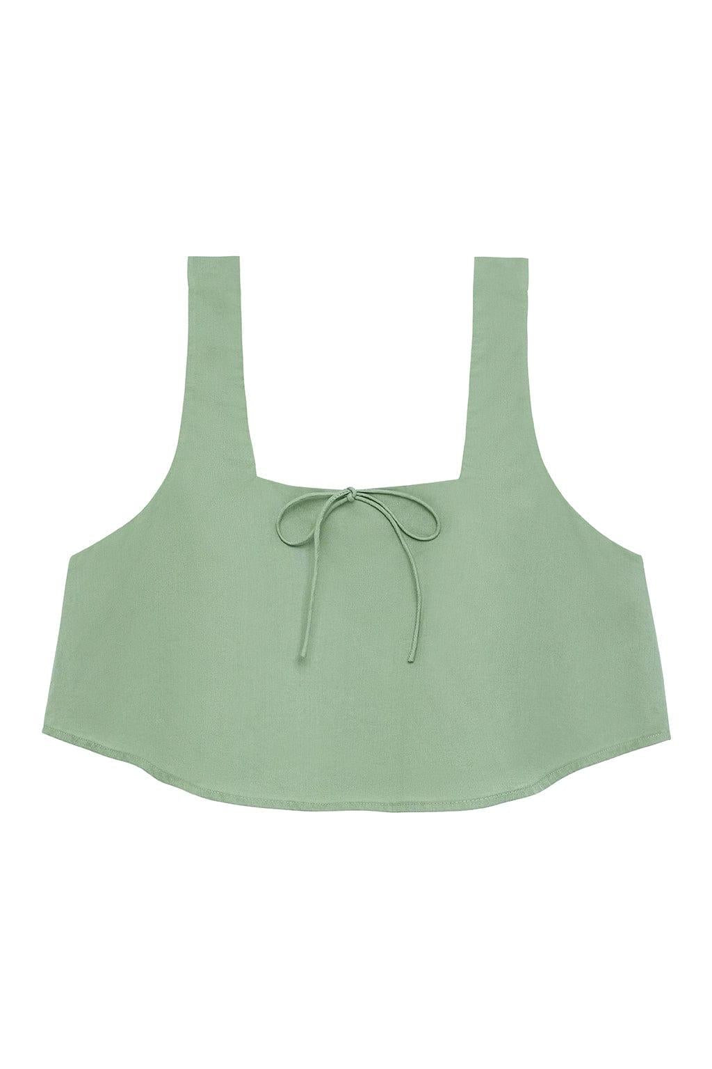 Sage Green Square Neck Crop Top