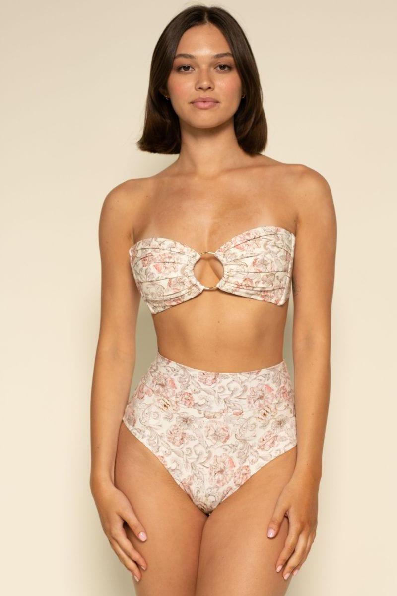 Venecia Floral Full Coverage High Rise Bikini Bottom