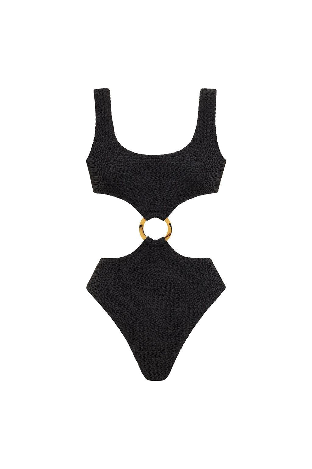 Black Crochet Ky One-Piece