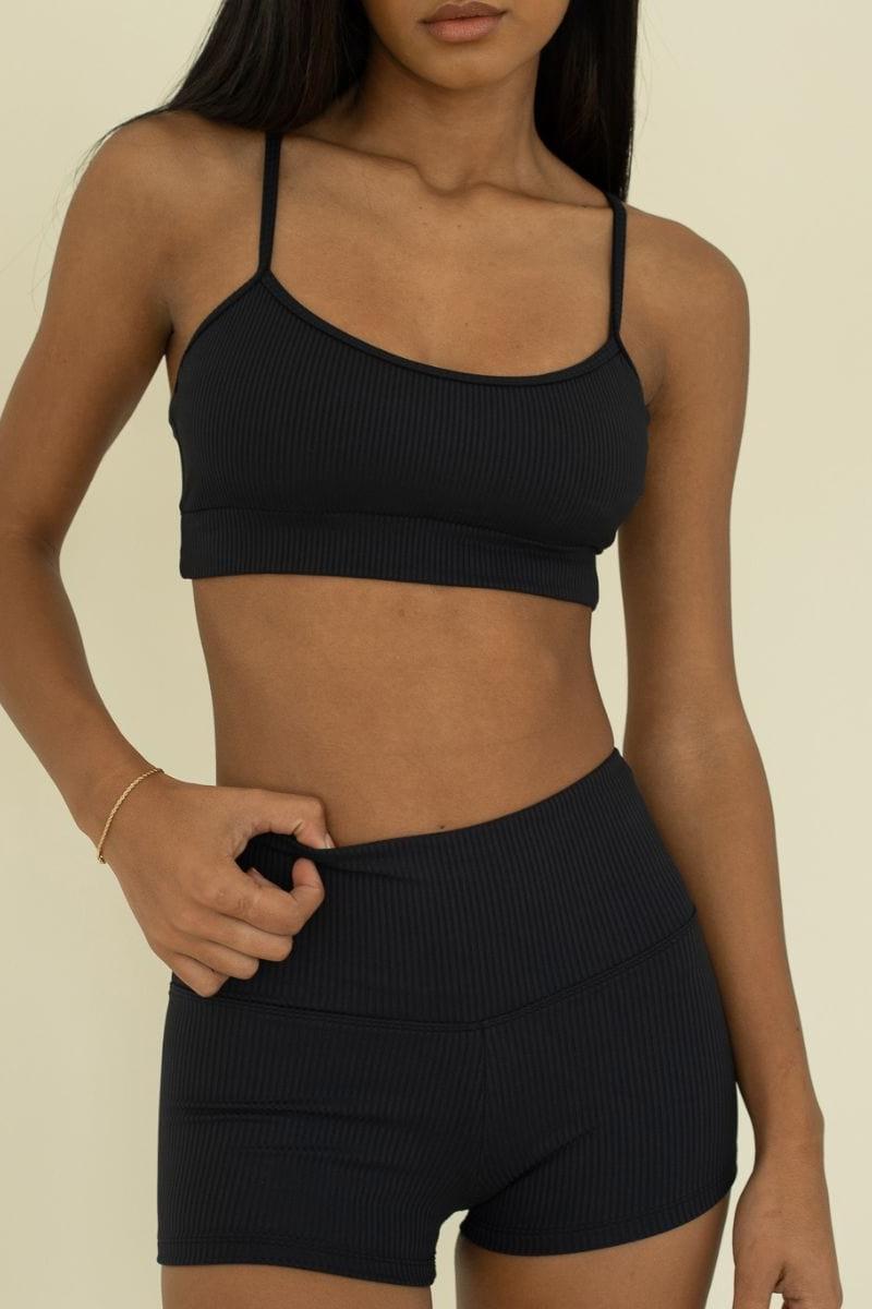 Black Rib Micro Bike Short