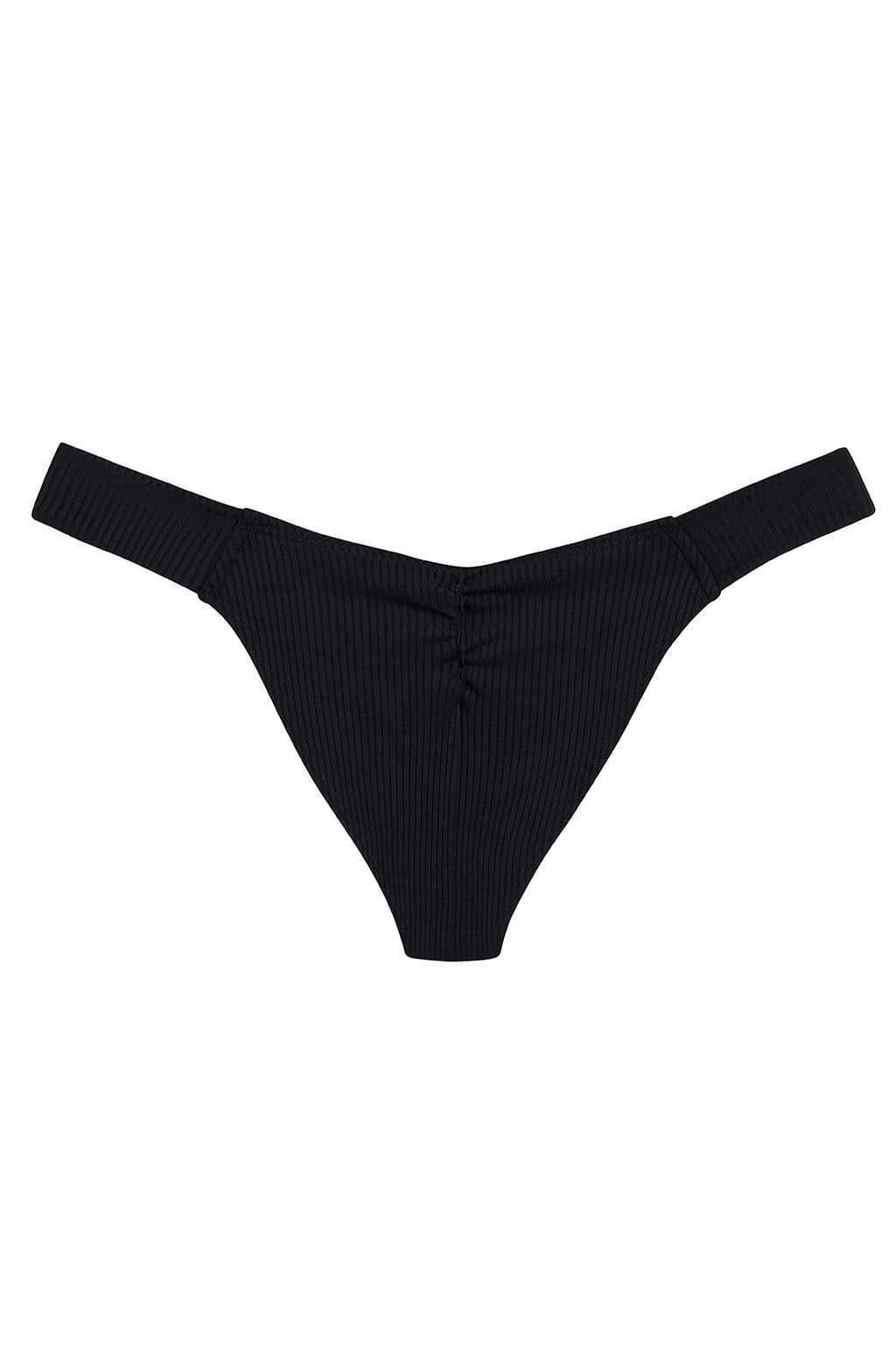 Black Rib Added Coverage Uno Bikini Bottom