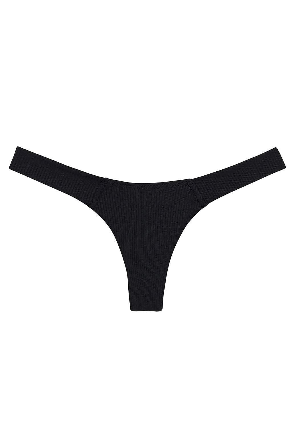 Black Rib Added Coverage Uno Bikini Bottom