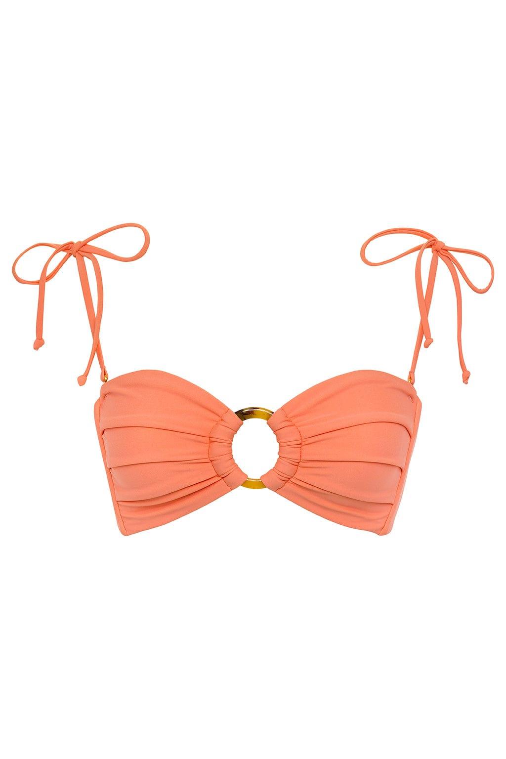 Coral Tori Ties Bandeau Bikini Top