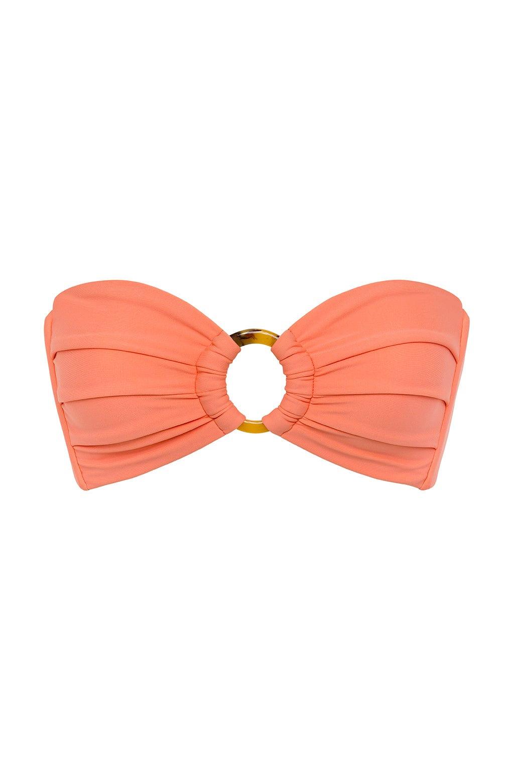 Coral Tori Ties Bandeau Bikini Top