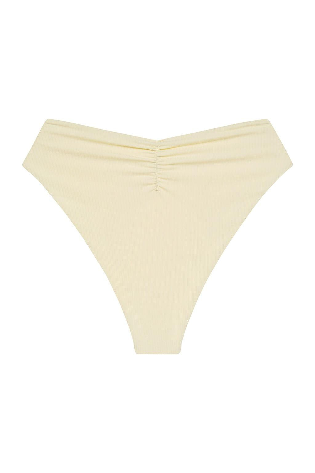 Cream Rib Paula Tie-Up Bikini Bottom