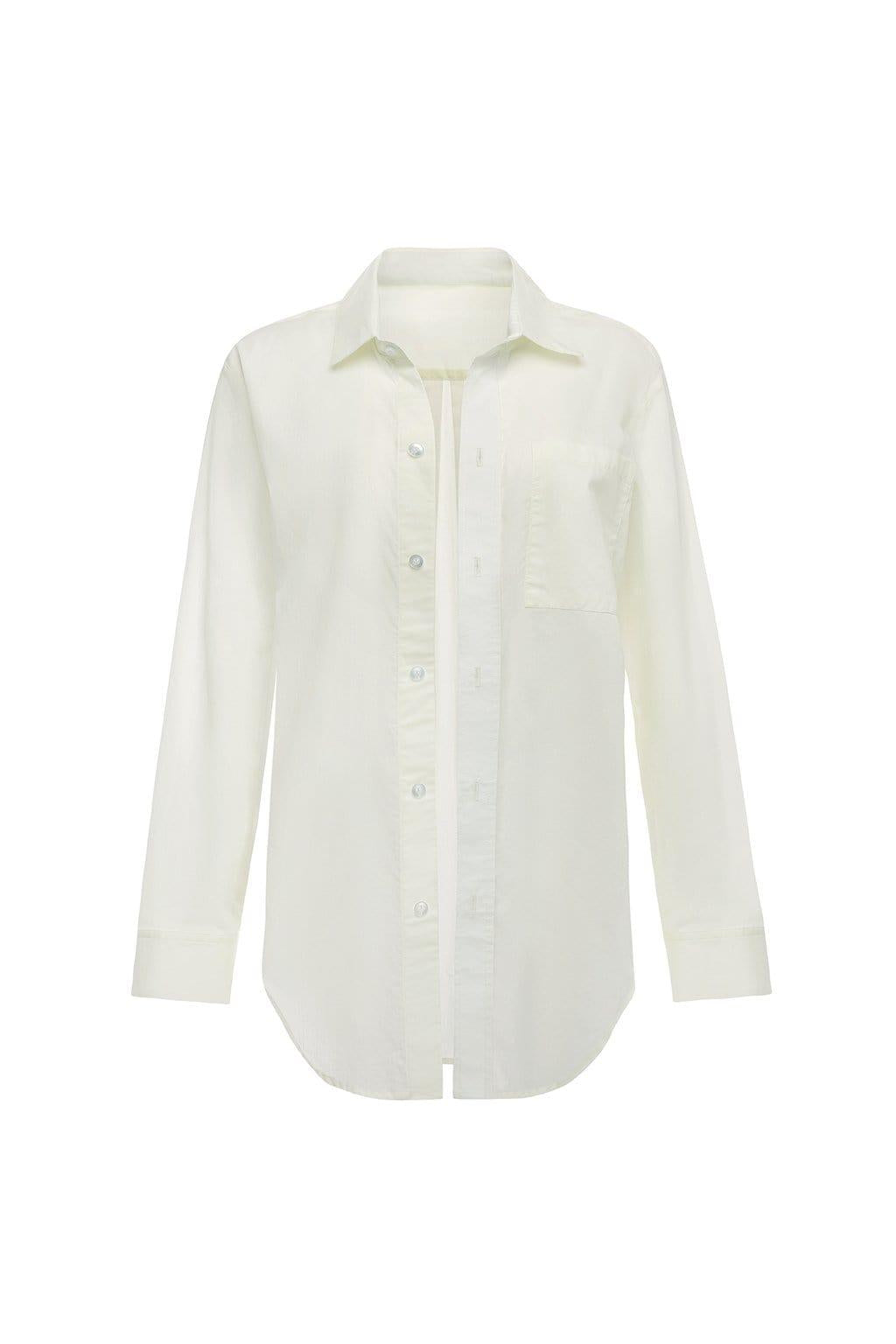 Cream Long Sleeve Button Down Shirt