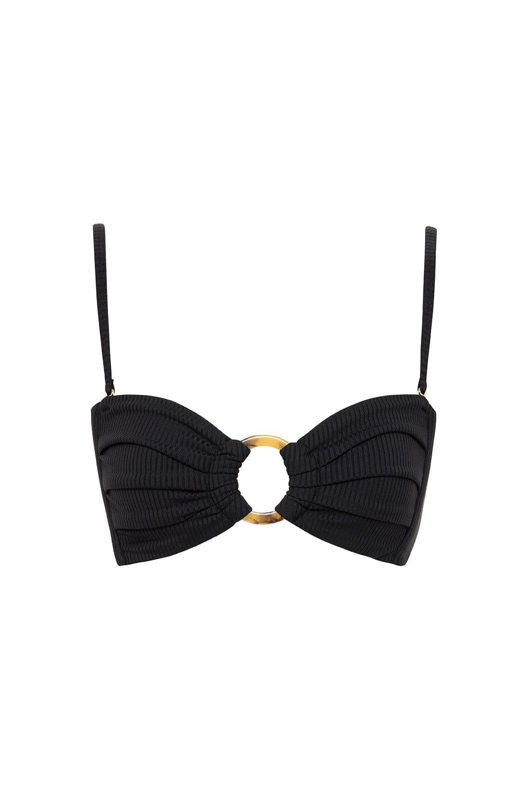 Black Rib Tori Bandeau Bikini Top