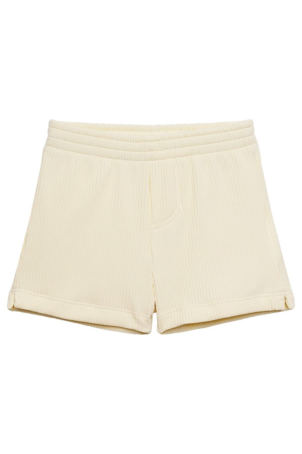 Cream Rib Mini Swim Trunk
