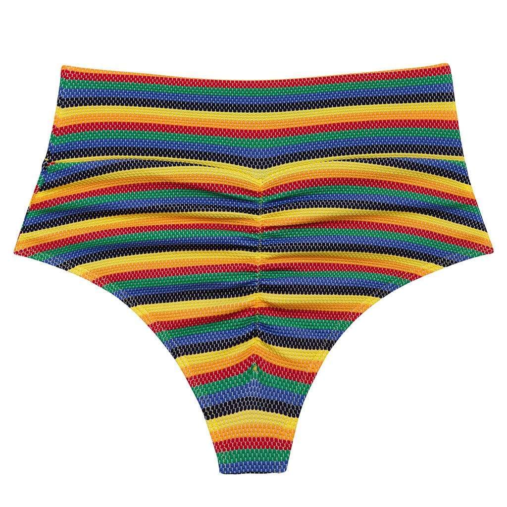 Caribbean Stripe Added Coverage High Rise Bikini bottom