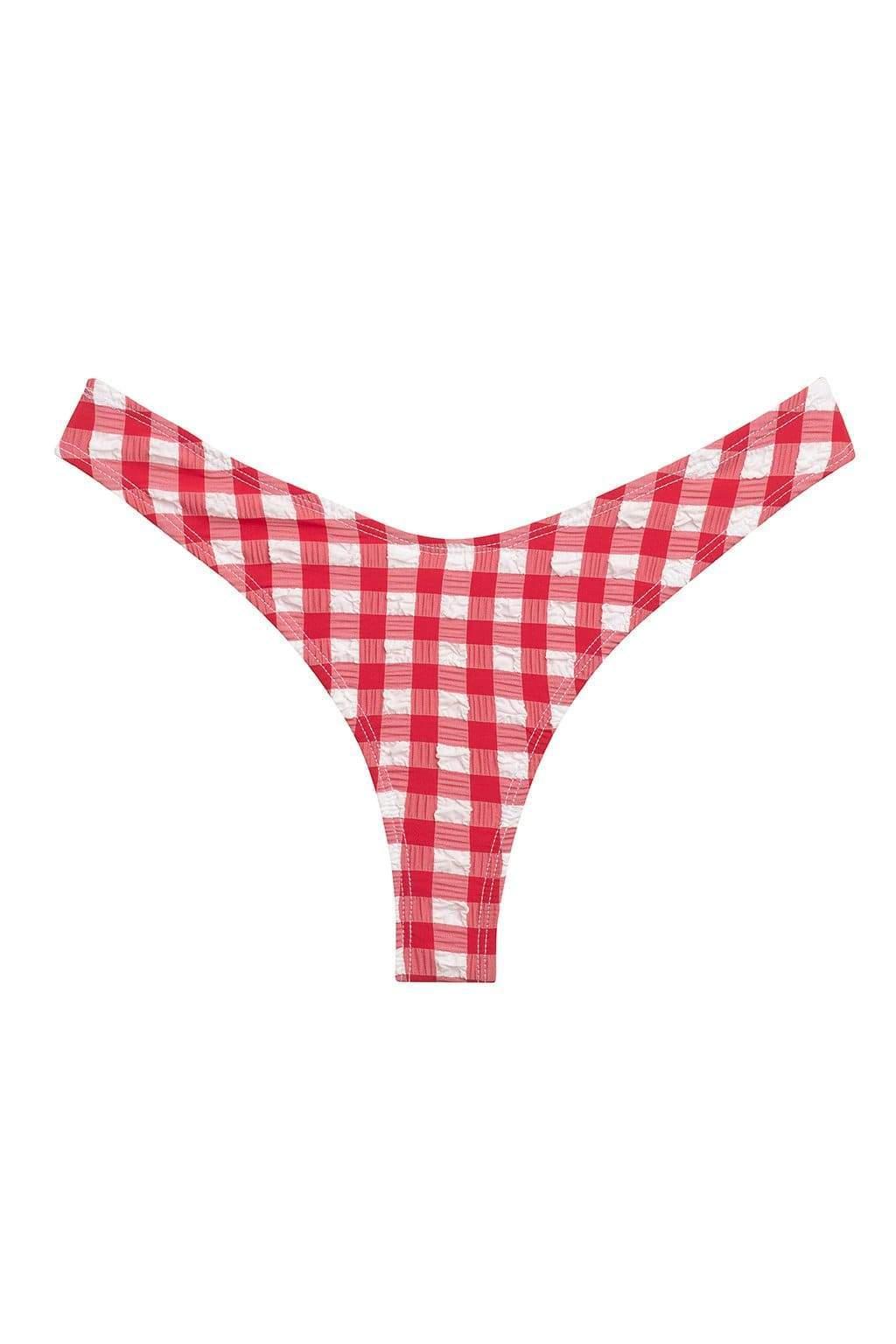 Red Gingham Lulu Scrunch Bikini Bottom