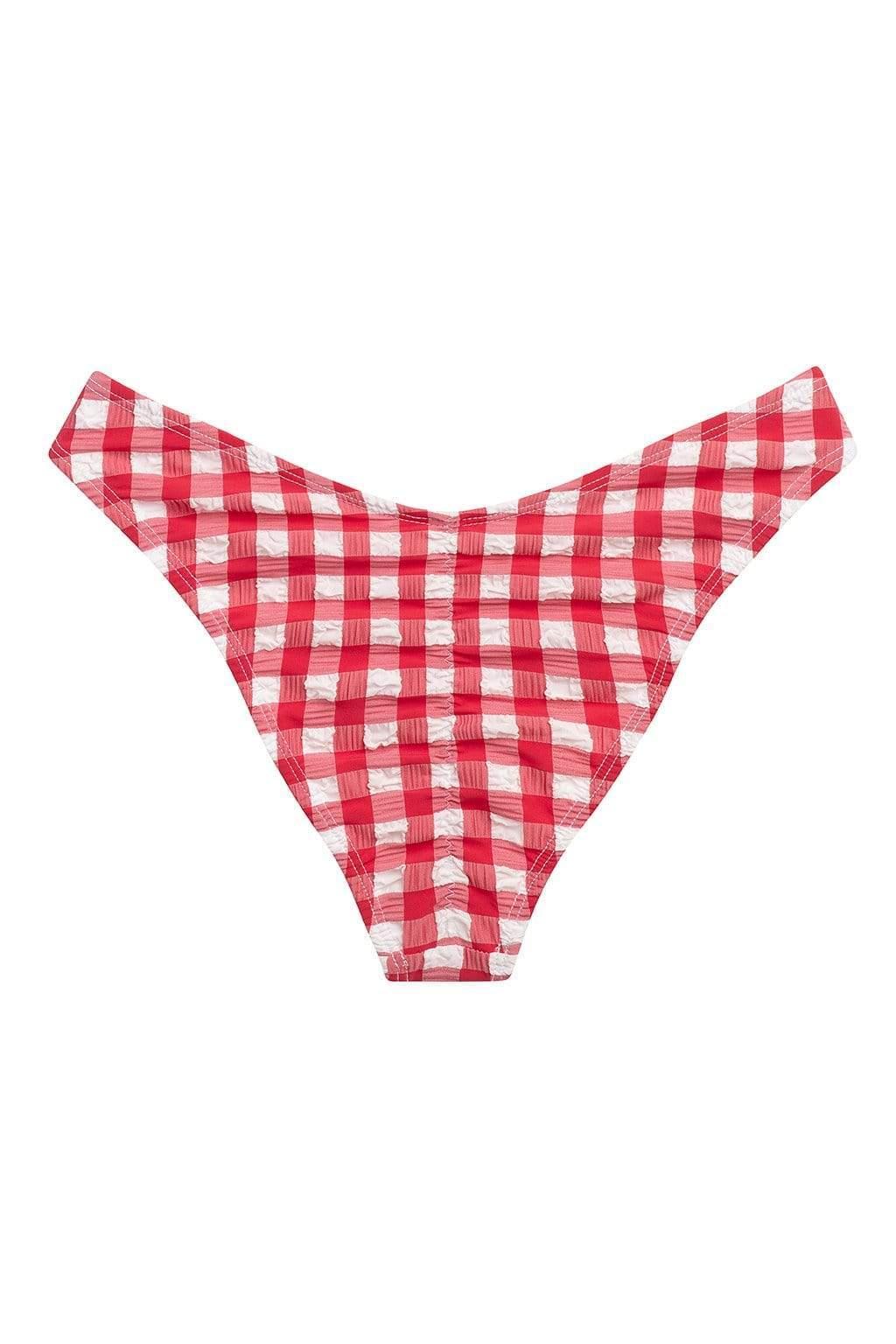 Red Gingham Lulu Scrunch Bikini Bottom