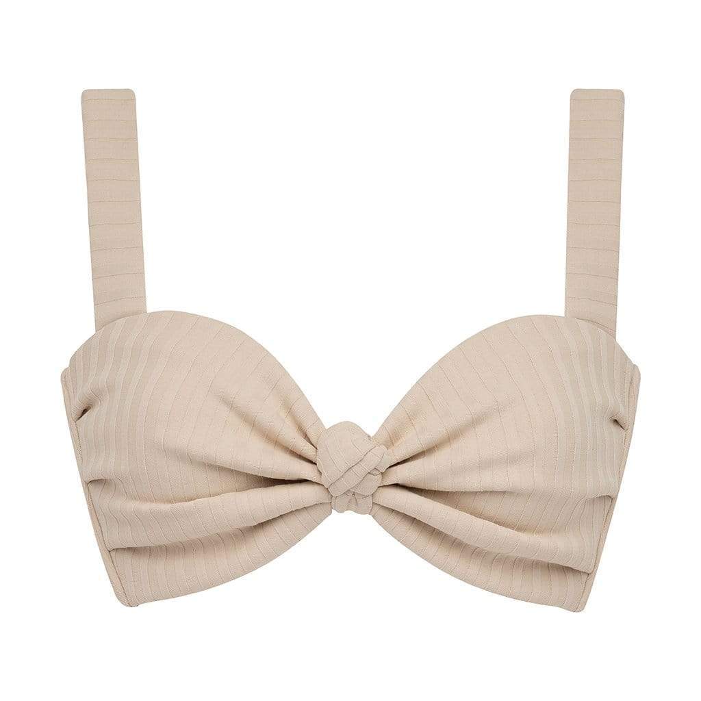 Beige Wide Rib Hayden Bikini Top
