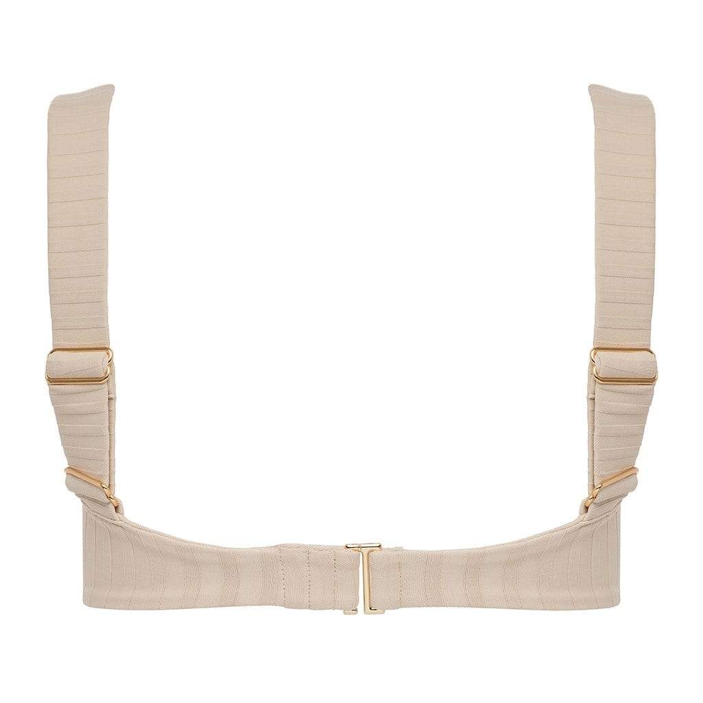 Beige Wide Rib Hayden Bikini Top