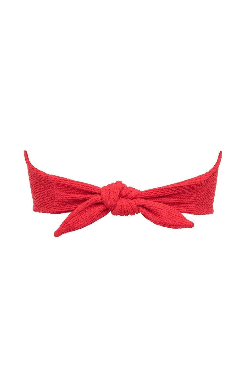 Crimson Micro Scrunch Tori Bandeau Bikini Top