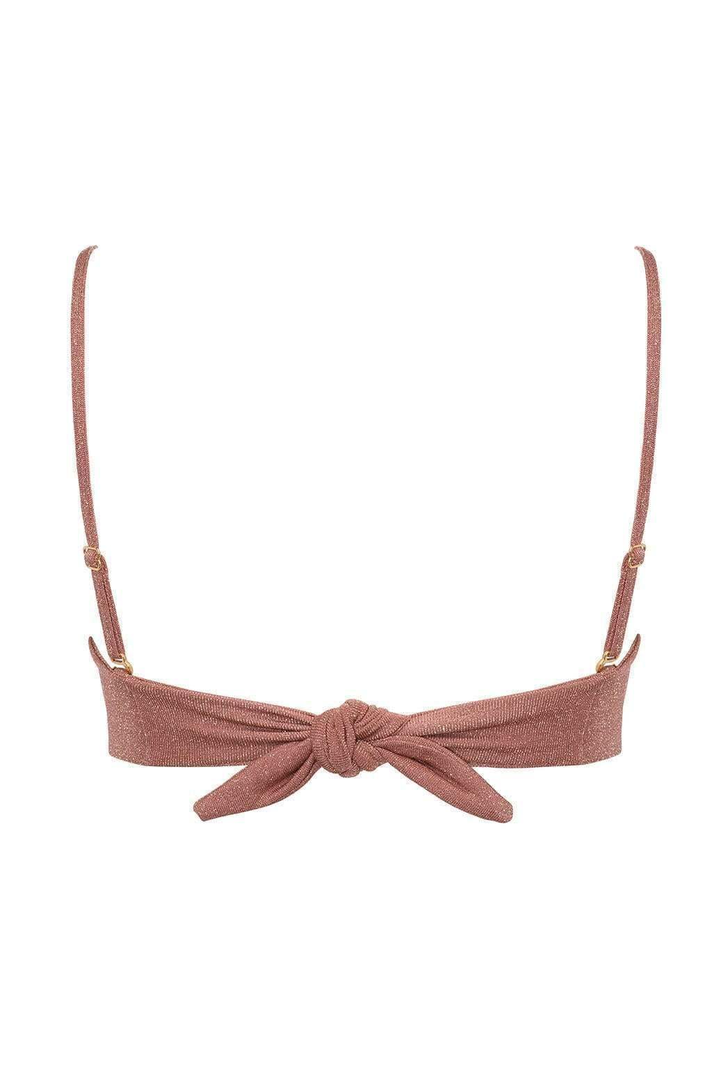 Mauve Sparkle Cabana Sleeveless Bikini Top