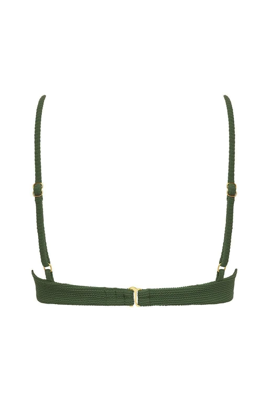 Olive Micro Scrunch Dainty Bikini Top