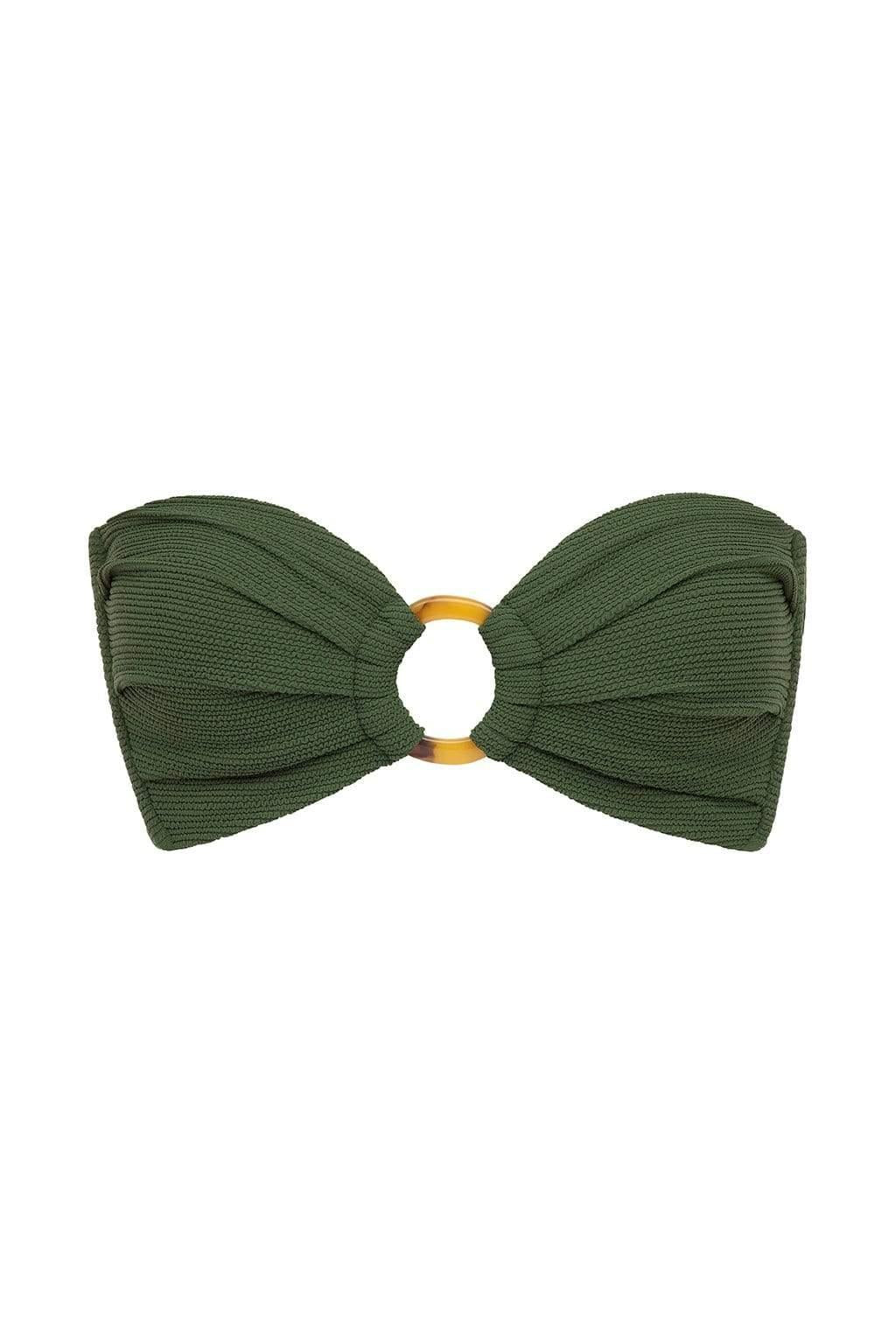 Olive Micro Scrunch Tori Bandeau Bikini Top