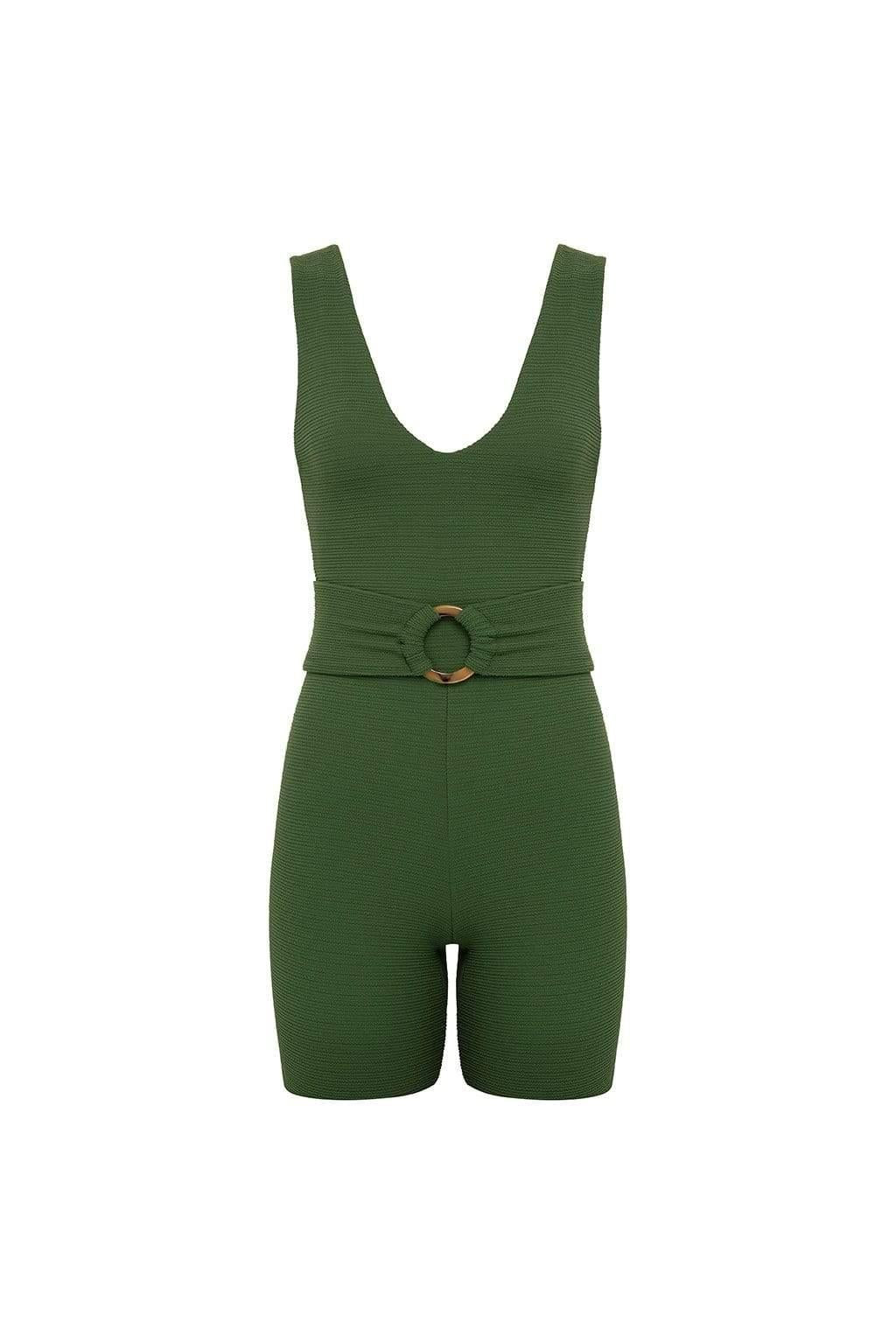 Olive Micro Scrunch Kim Onesie