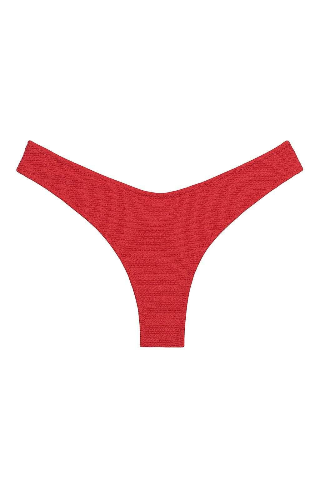 Crimson Micro Scrunch Lulu (Zig Zag Stitch) Bikini Bottom