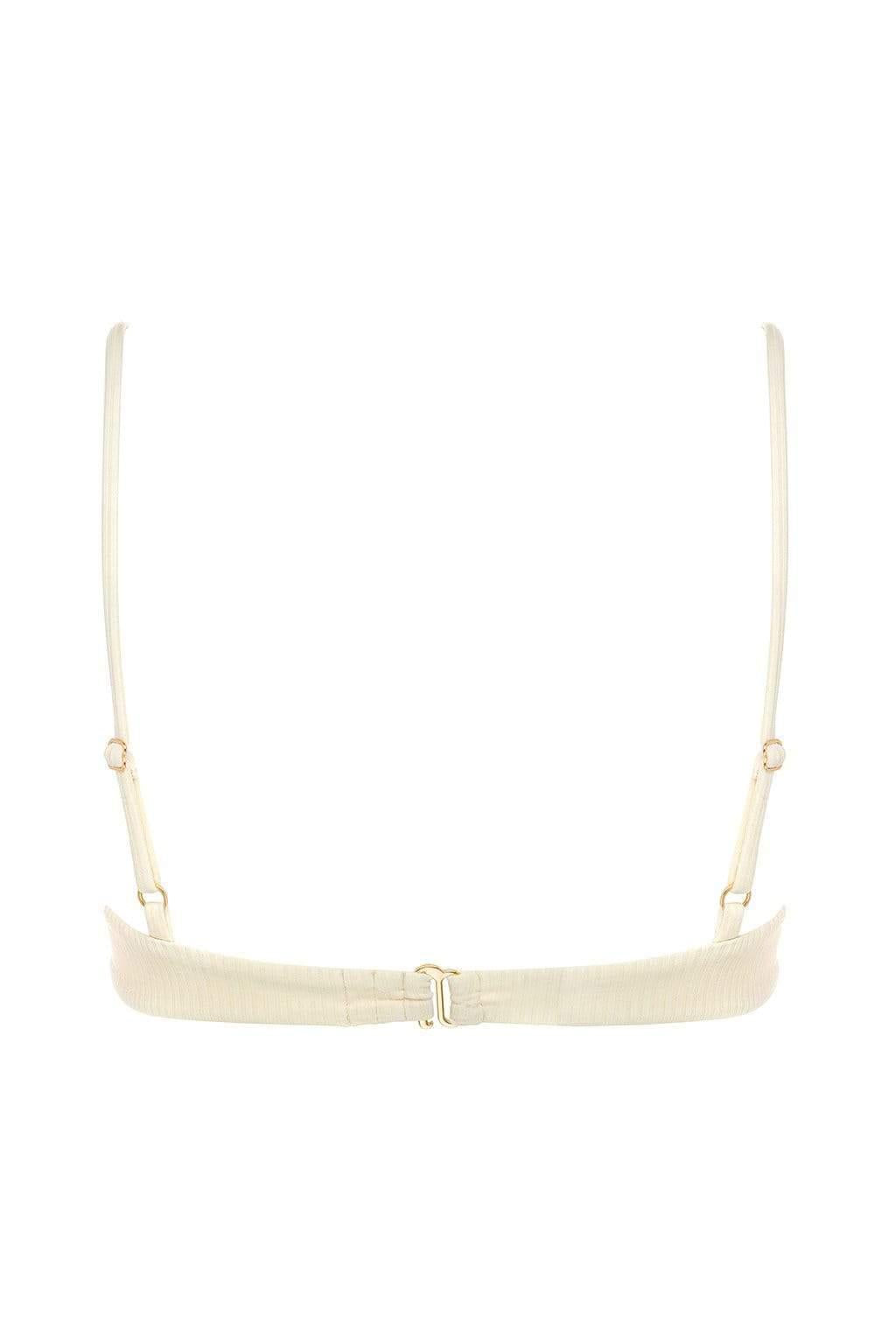 Cream Rib Dainty Bikini Top