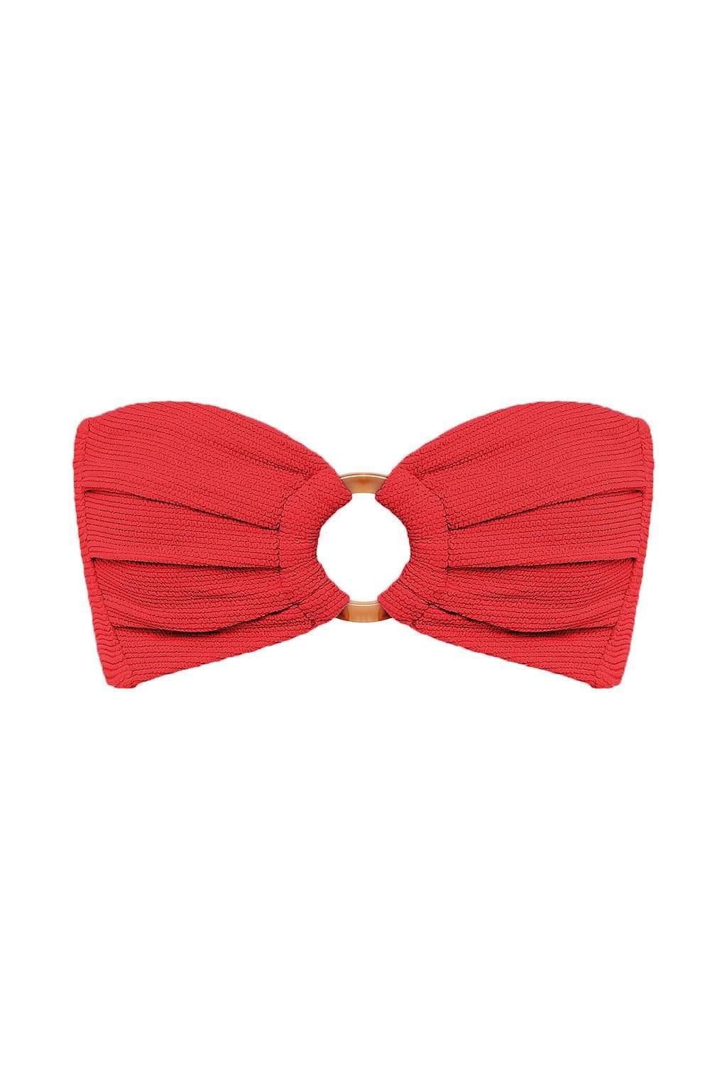 Crimson Micro Scrunch Tori Bandeau Bikini Top