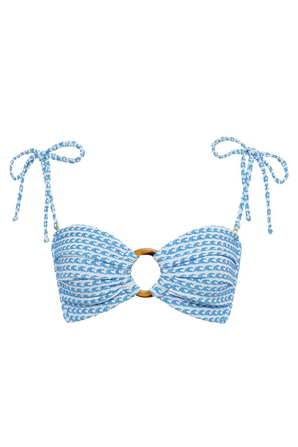 Wave Repeat Tori Ties Bandeau Bikini Top