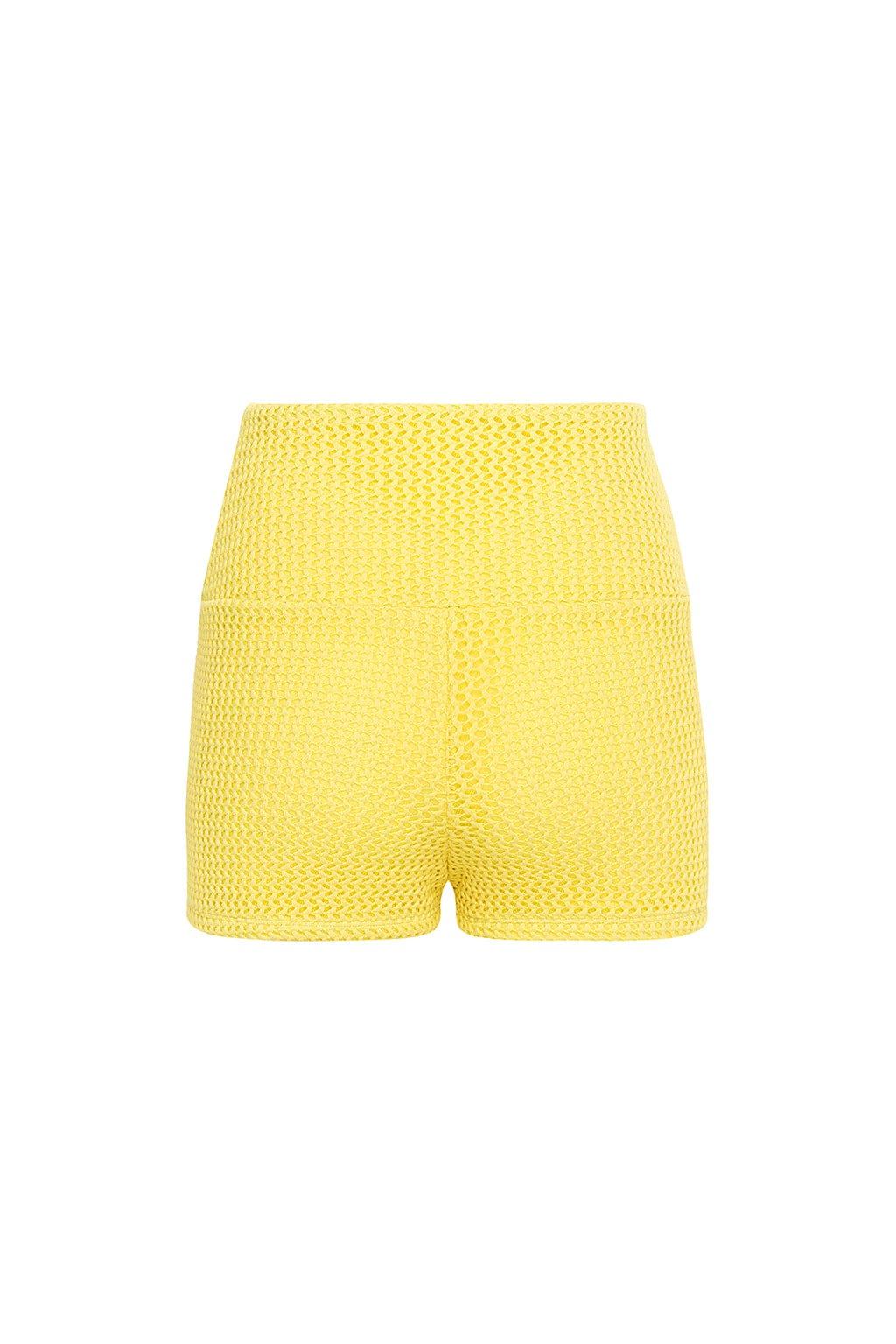 Yellow Crochet Micro Bike Short