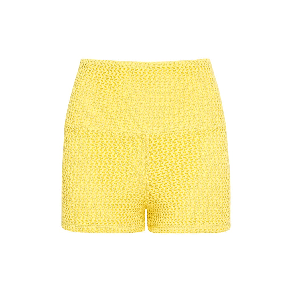 Yellow Crochet Micro Bike Short