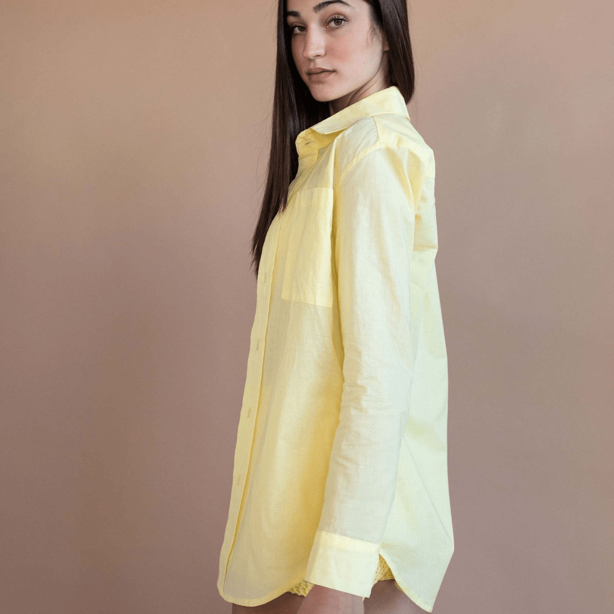Yellow Pastel Long Sleeve Button Down Shirt