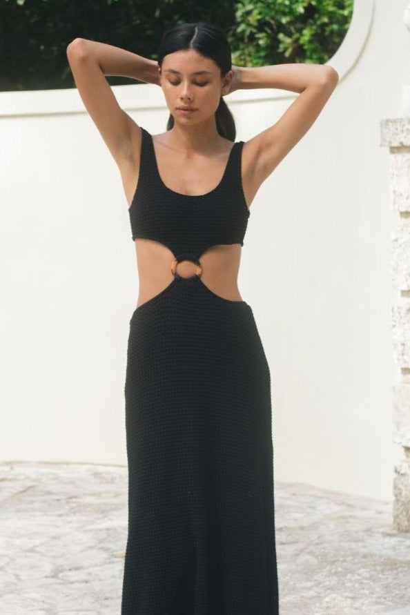 Black Crochet Ky Dress