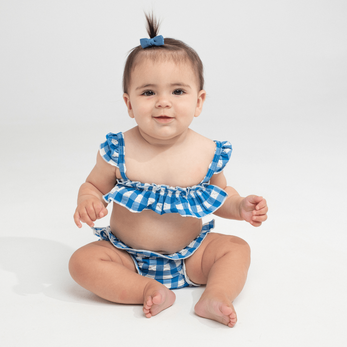 Blue Gingham Mini Cabana Bikini Set