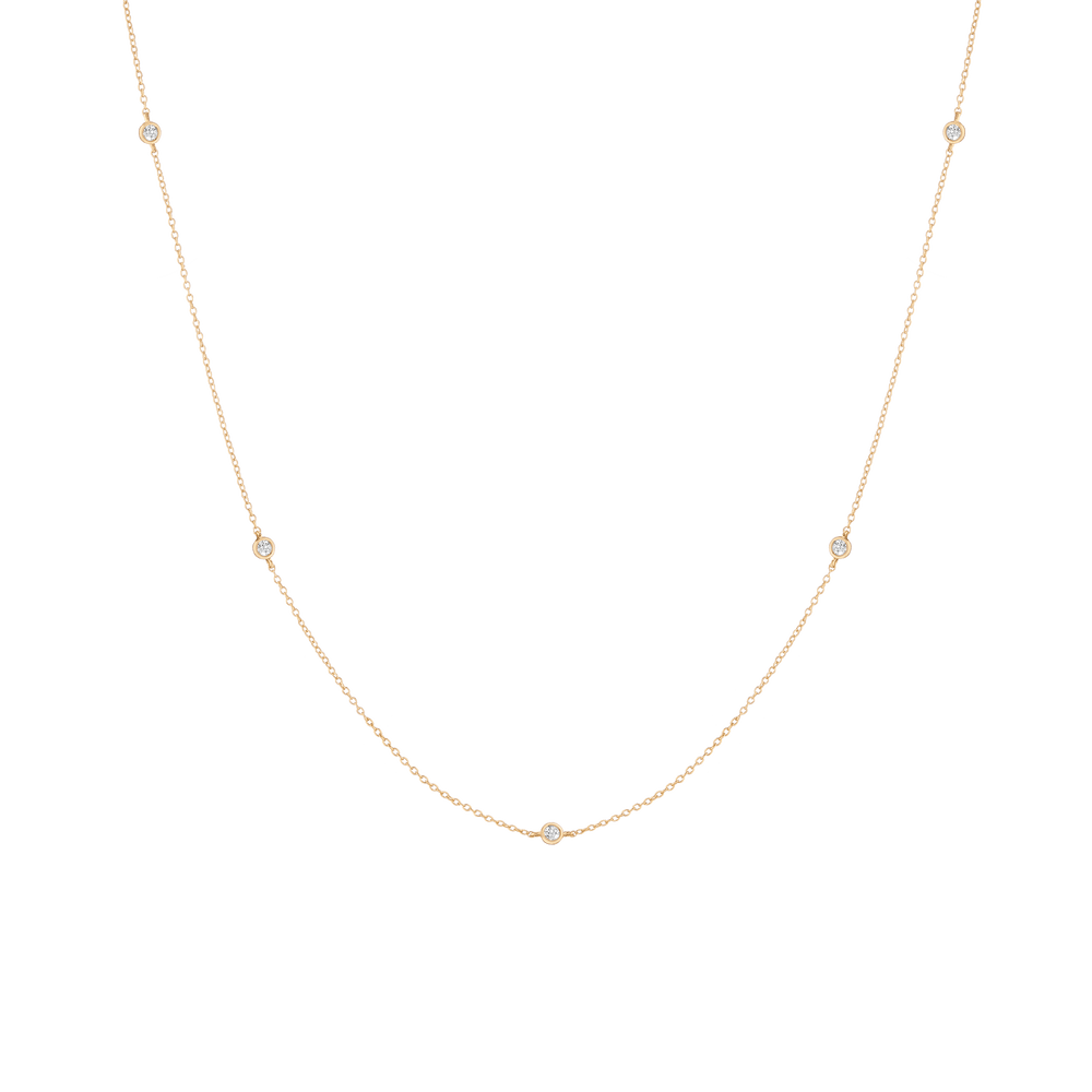 Lab Grown White Sapphire Station Necklace