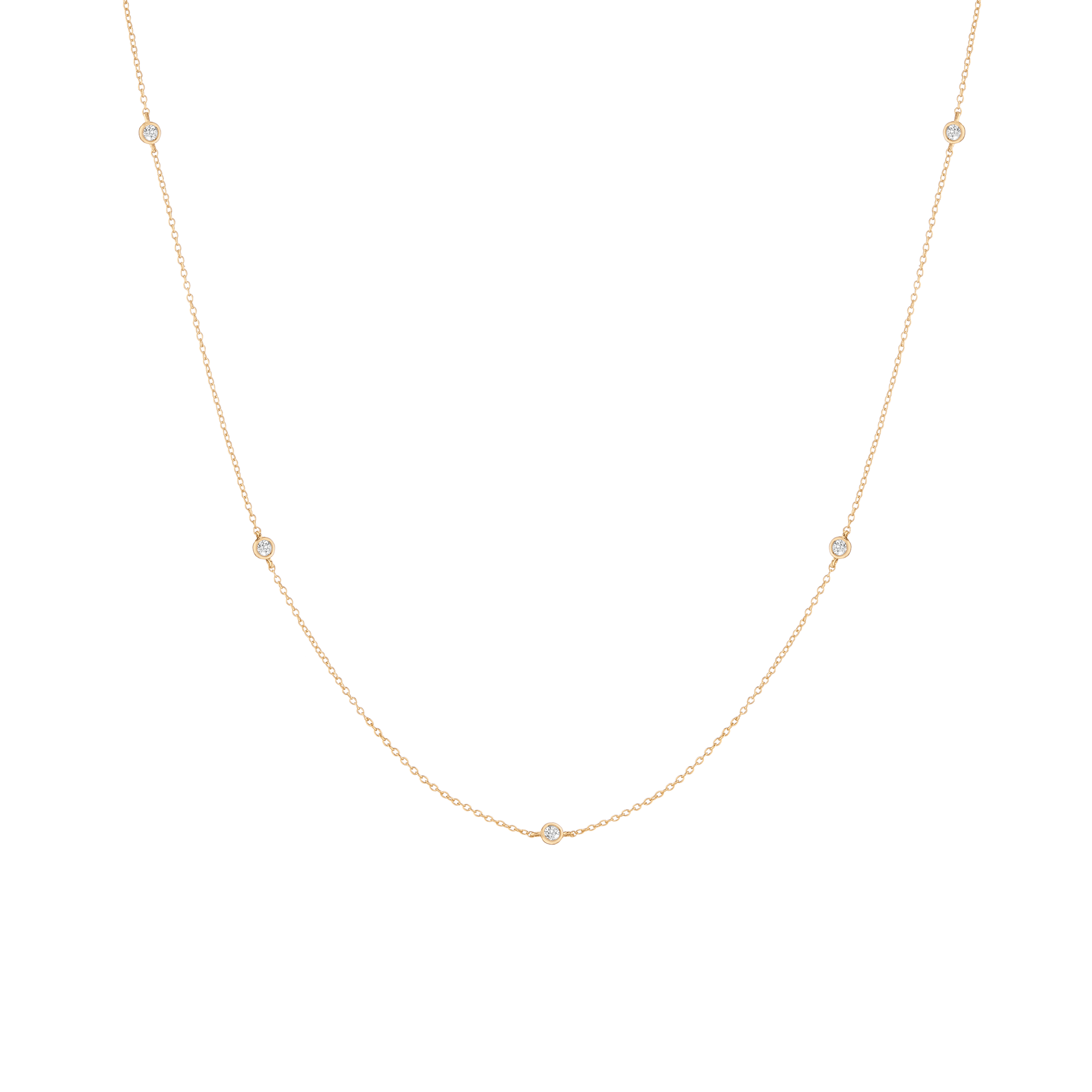 Lab Grown White Sapphire Station Necklace